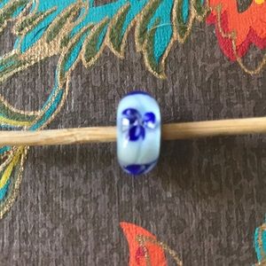 Troll Bead- RETIRED IN 2013- Light Blue Flower